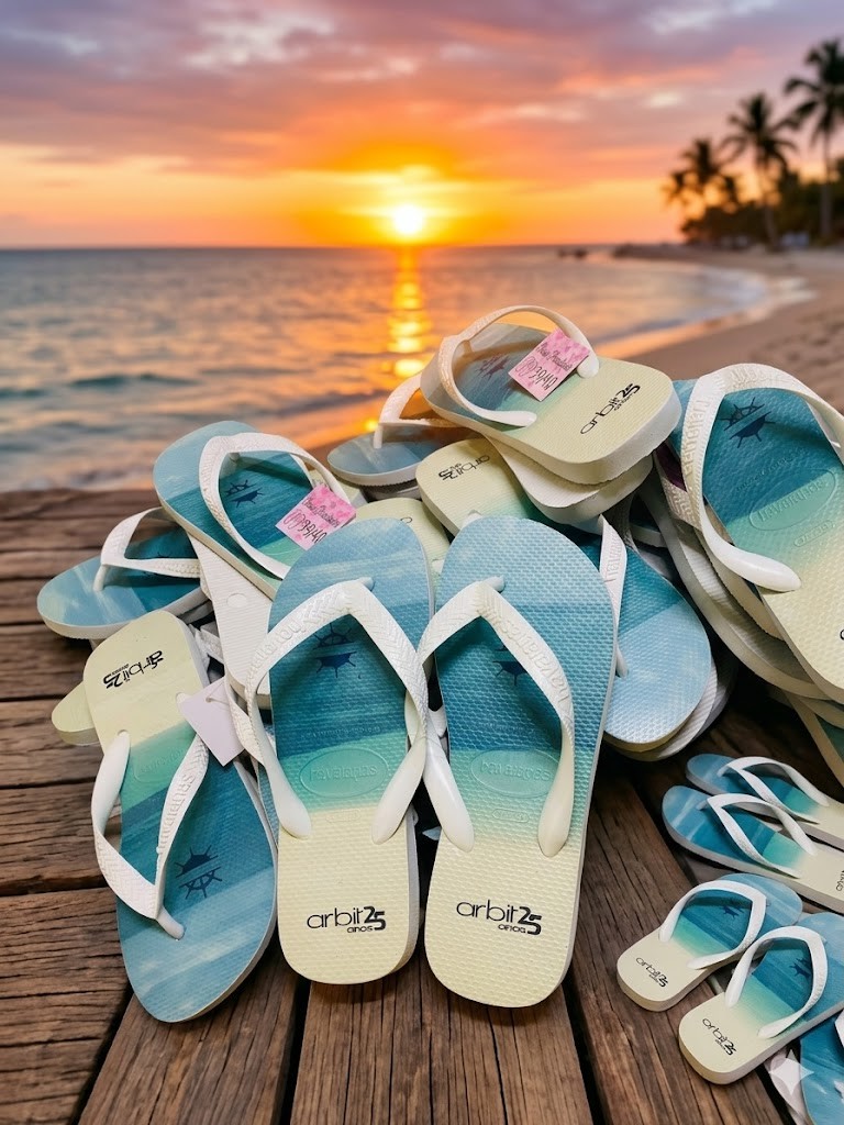 Caixa com Havaianas Personalizadas para evento corporativo
