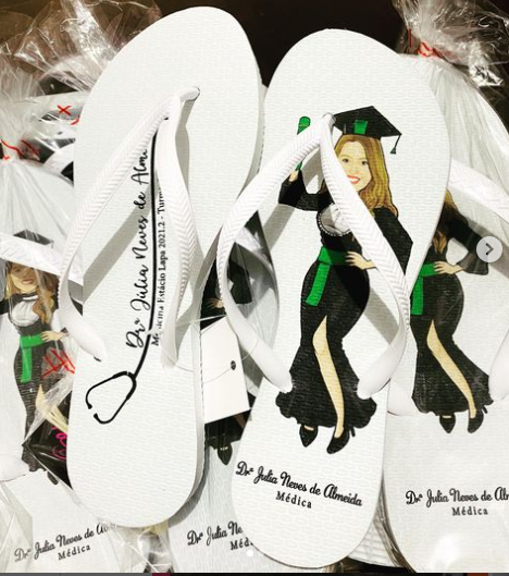 Formatura e lembranças personalizadas Chinelos da Bela